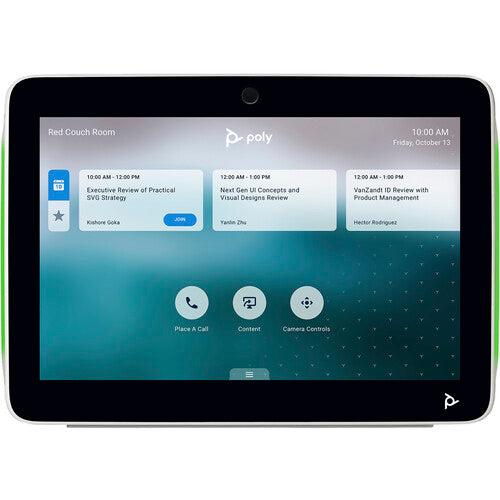 Poly TC10 Touch Controller: 10.1 Inch Meeting Room Control Display - front view