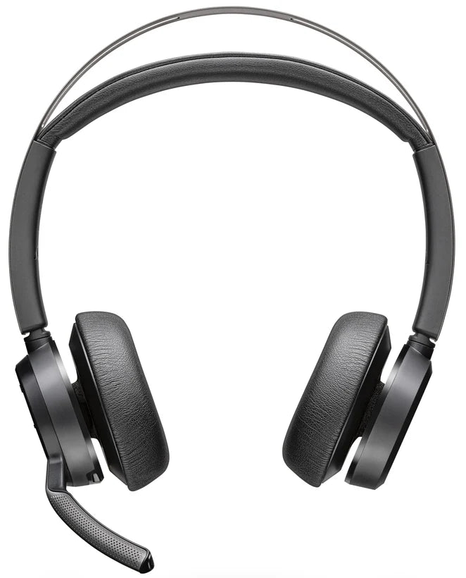 Poly Voyager Focus 2: Wireless Noise-Cancelling Headset with USB-A Adapter - front view