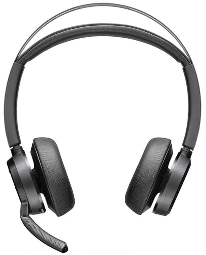 Poly Voyager Focus 2: Wireless Noise-Cancelling Headset with USB-A Adapter - front view