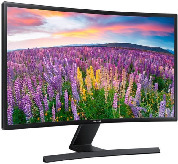 Samsung LS24E510CS: 23.5 Inch Curved Full HD LED Monitor - angled view
