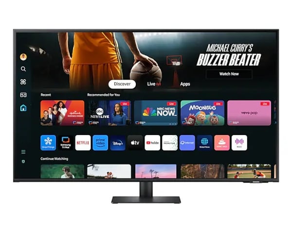 Samsung M70D: 32 Inch M7 4K UHD Smart Monitor (Black) - front view