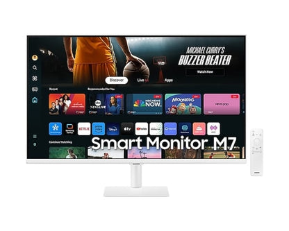 Samsung M70D: 32 Inch M7 4K UHD Smart Monitor (White) - front view