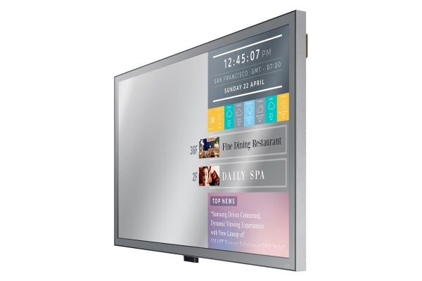 Samsung ML55E: 55 Inch Hybrid LED Mirror Signage Display - angled view
