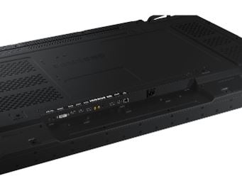 Samsung VM55B-E: 55 Inch 1.74mm Bezel 24/7 Video Wall Display - ports and connectivity close-up