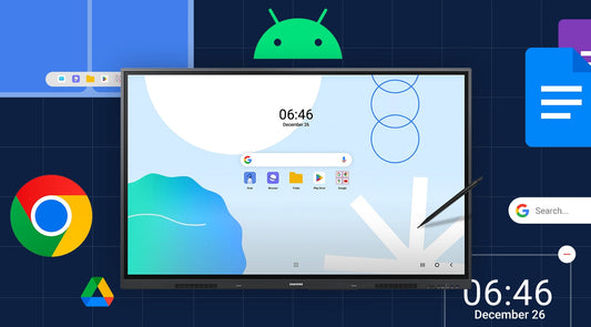 Samsung WAD Series 65 Inch: 4K UHD Interactive Whiteboard Display - feature overview graphic