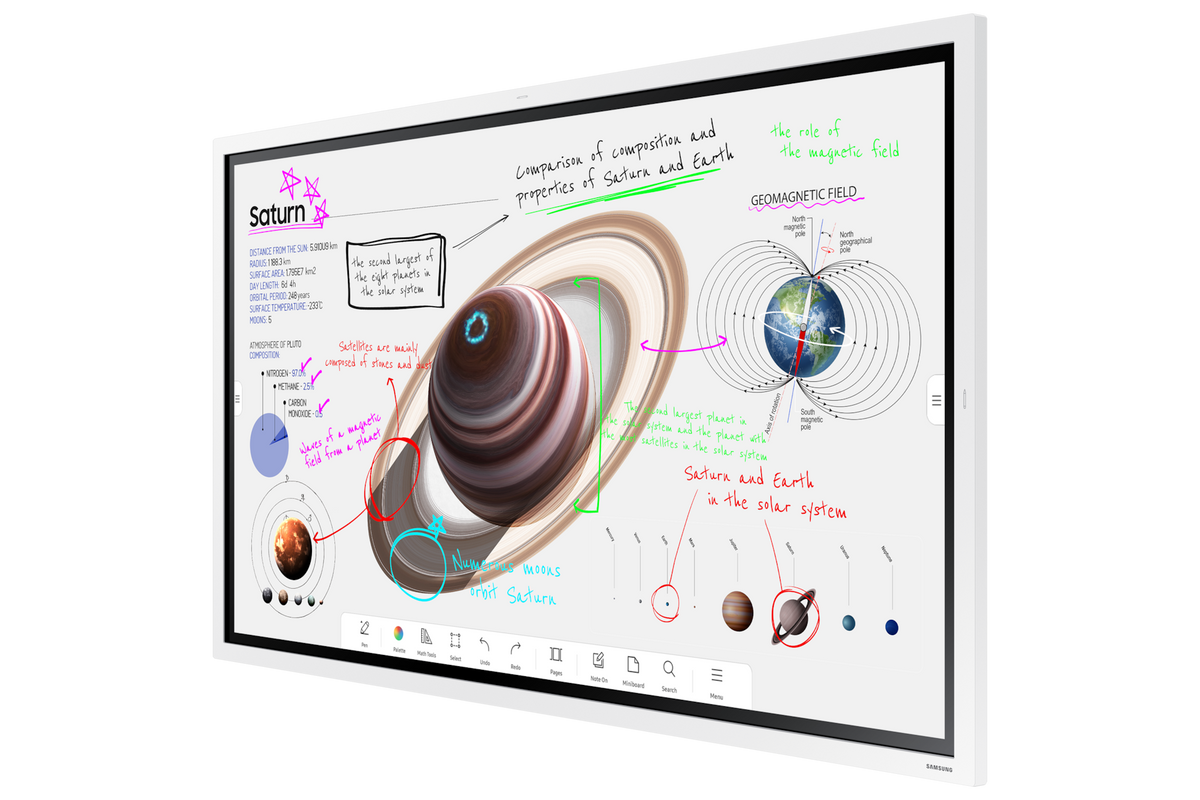 Samsung WM55B: 55 Inch Flip Pro 4K Interactive Display - angled view (1 of 2)