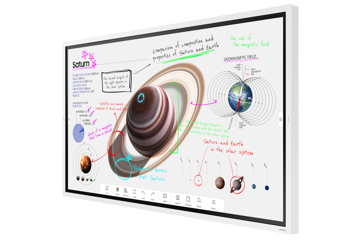 Samsung WM65B: 65 Inch Flip Pro 4K Interactive Display - angled view (1 of 2)
