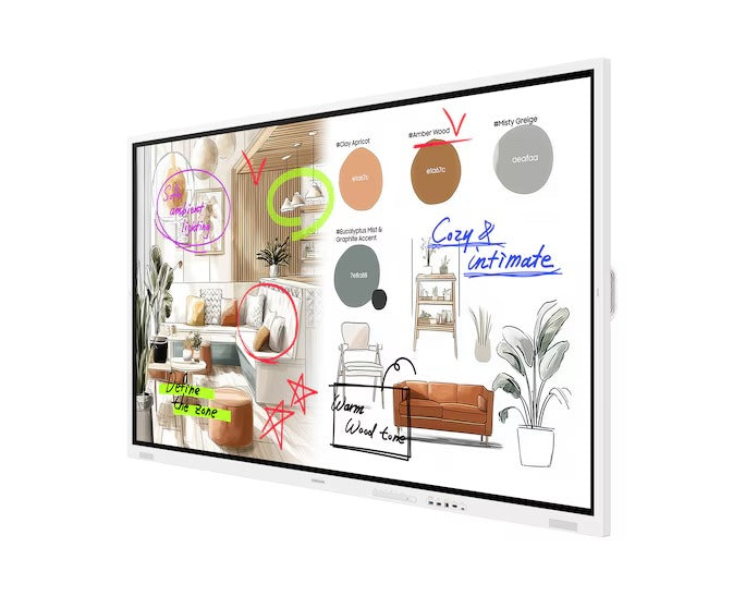 Samsung WM85FX: 85 Inch Flip Pro WMFX 4K Interactive Display - angled view