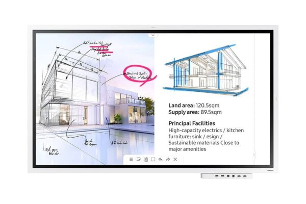 Samsung WM85R: Flip 2 85 Inch 4K UHD Interactive Digital Whiteboard - front view (2 of 2)