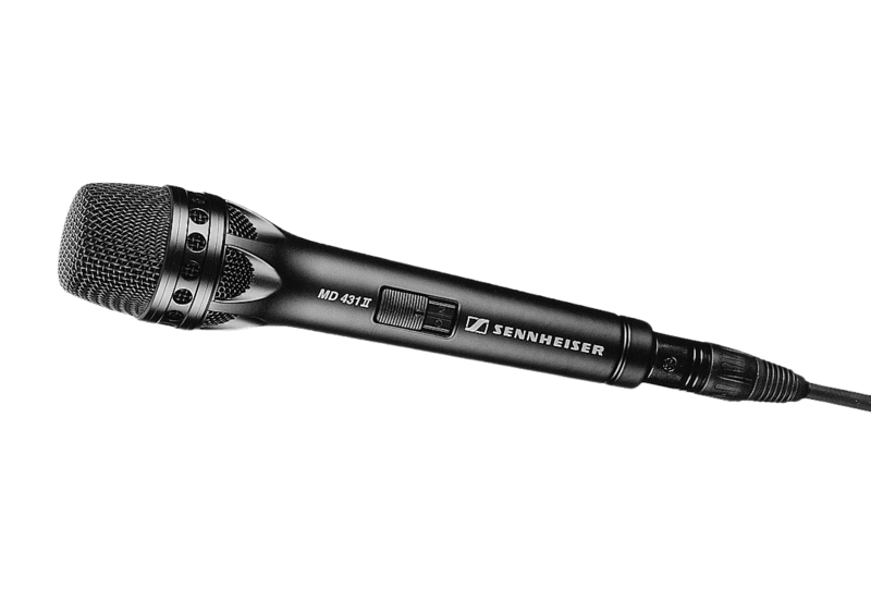 Sennheiser MD 431 II dynamic vocal microphone - front view