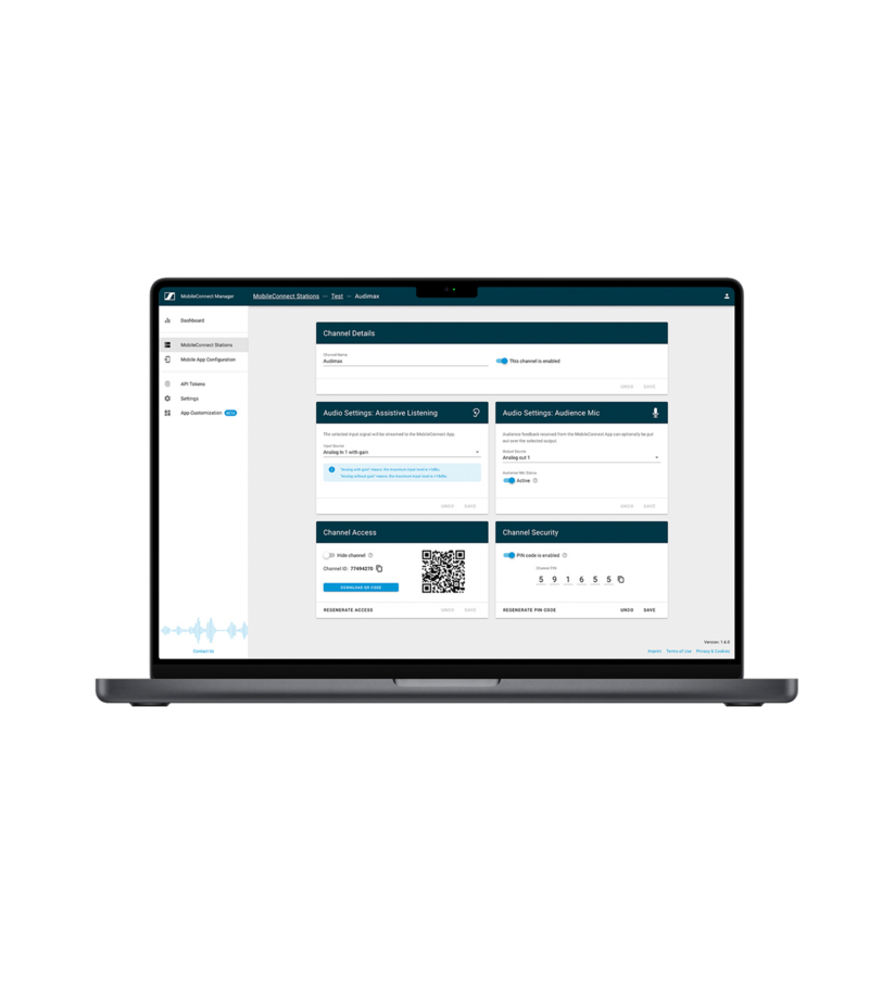 Sennheiser MobileConnect Manager software for managing MobileConnect audio streaming - view 2
