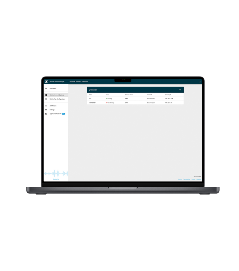 Sennheiser MobileConnect Manager software for managing MobileConnect audio streaming - view 4