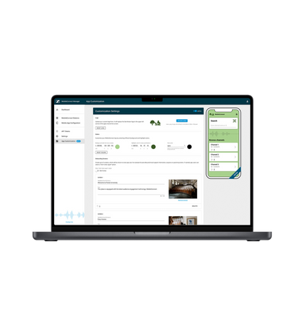 Sennheiser MobileConnect Manager software for managing MobileConnect audio streaming - front view
