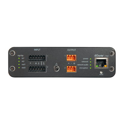 Shure ANI22-BLOCK 2-In 2-Out Analog and Dante Interface, Block - front view