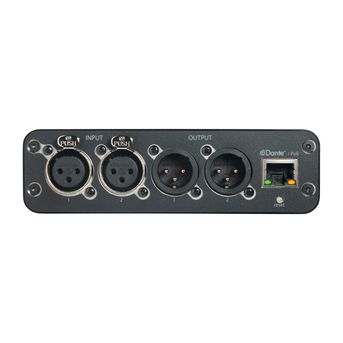 Shure ANI22-XLR 2-In 2-Out Analog and Dante Network Interface, XLR - front view