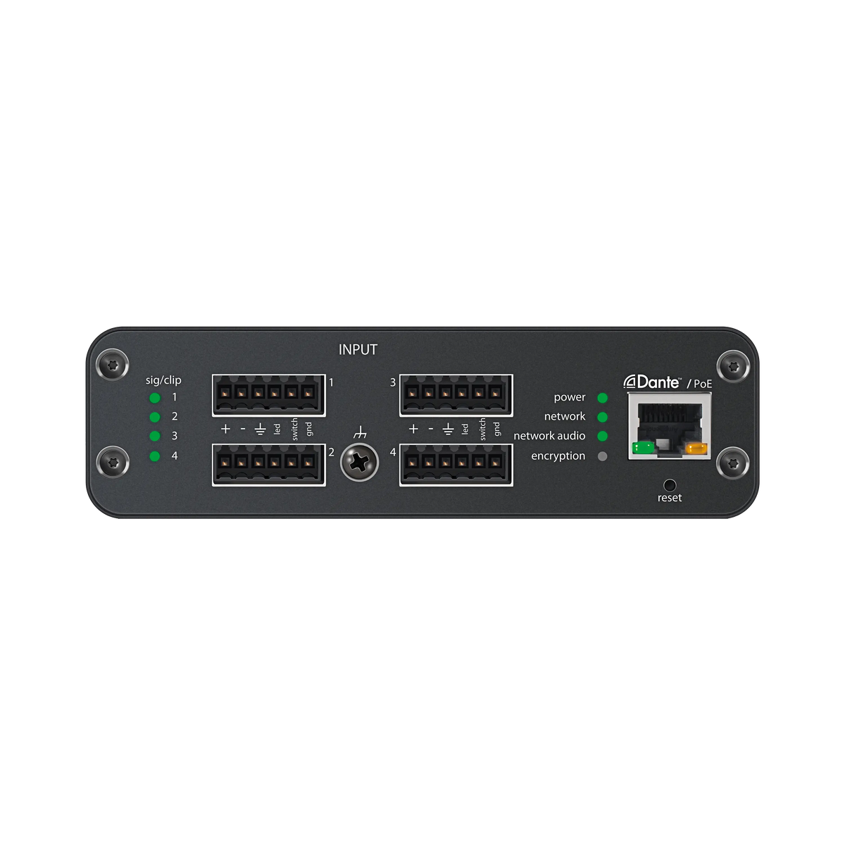 Shure ANI4IN-BLOCK 4-Channel Analog to Dante Network Interface, Block - product view 2