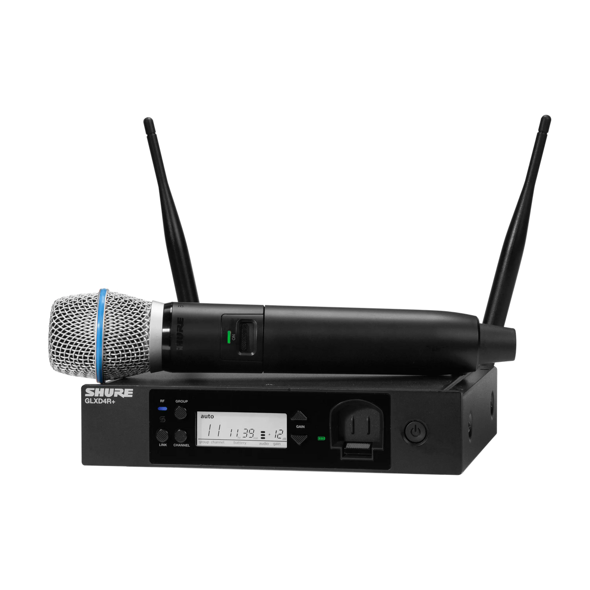 Shure GLXD24R+/B87A-Z3 GLX-D+ Rack System - front view