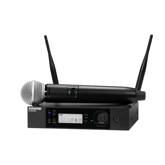 Shure GLXD24R+/SM58-Z3 GLX-D+ Rack System with SM58 Vocal Microphone - front view