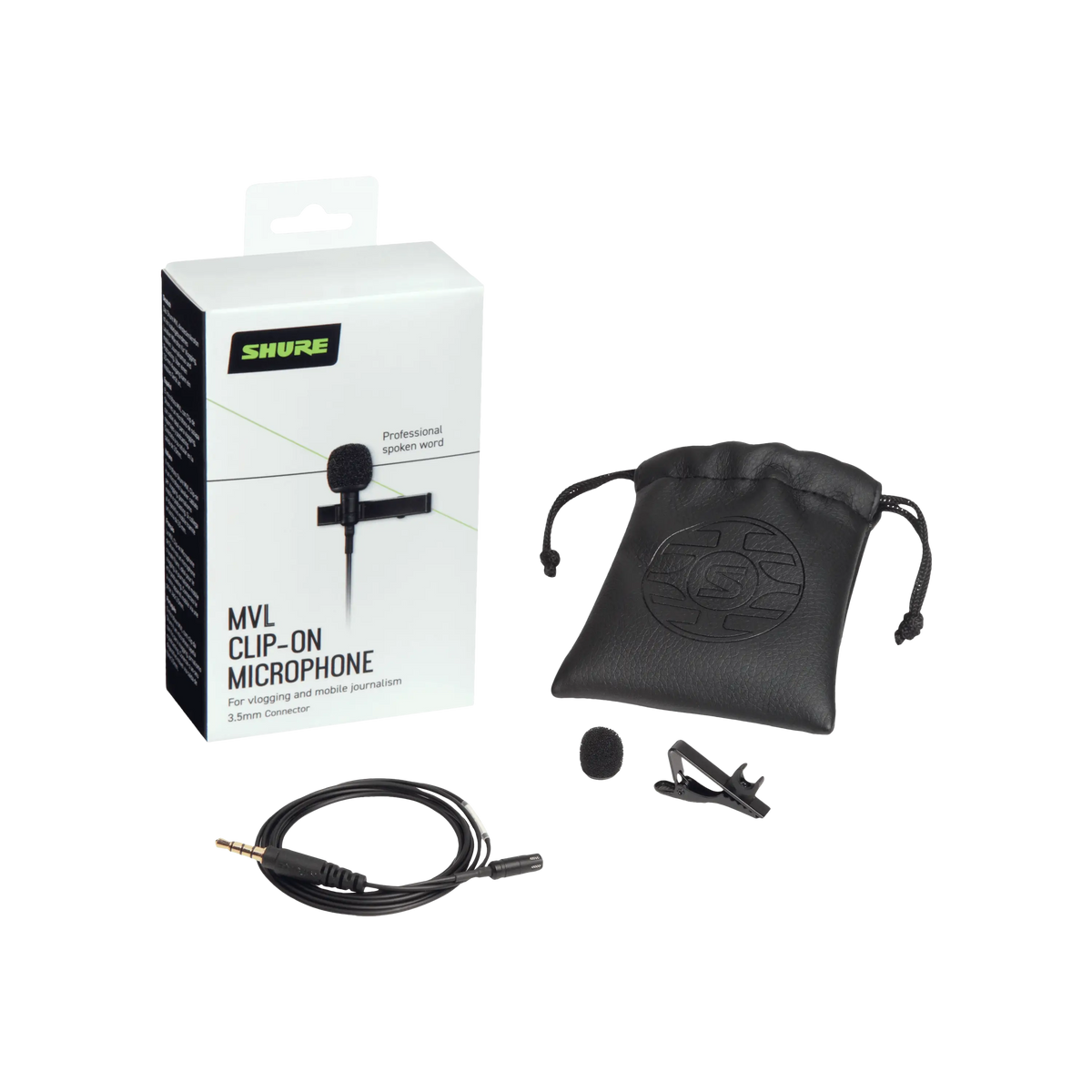 Shure MVL-3.5MM Lavalier Microphone for Smartphone or Tablet - front view