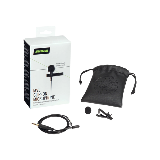 Shure MVL-3.5MM Lavalier Microphone for Smartphone or Tablet - front view