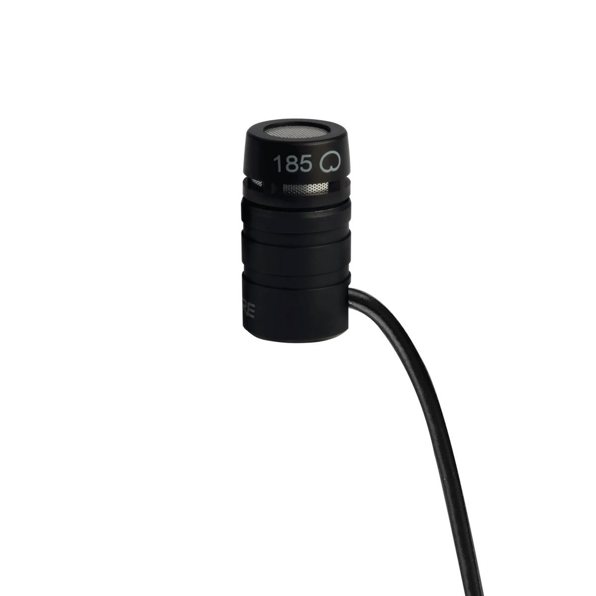 Shure MX185 Lavalier Microphone, Cardioid, Black, 3 Pin XLR - front view