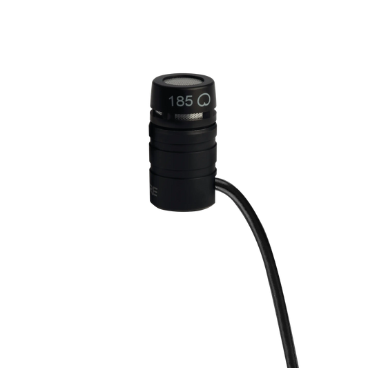 Shure MX185 Lavalier Microphone, Cardioid, Black, 3 Pin XLR - front view