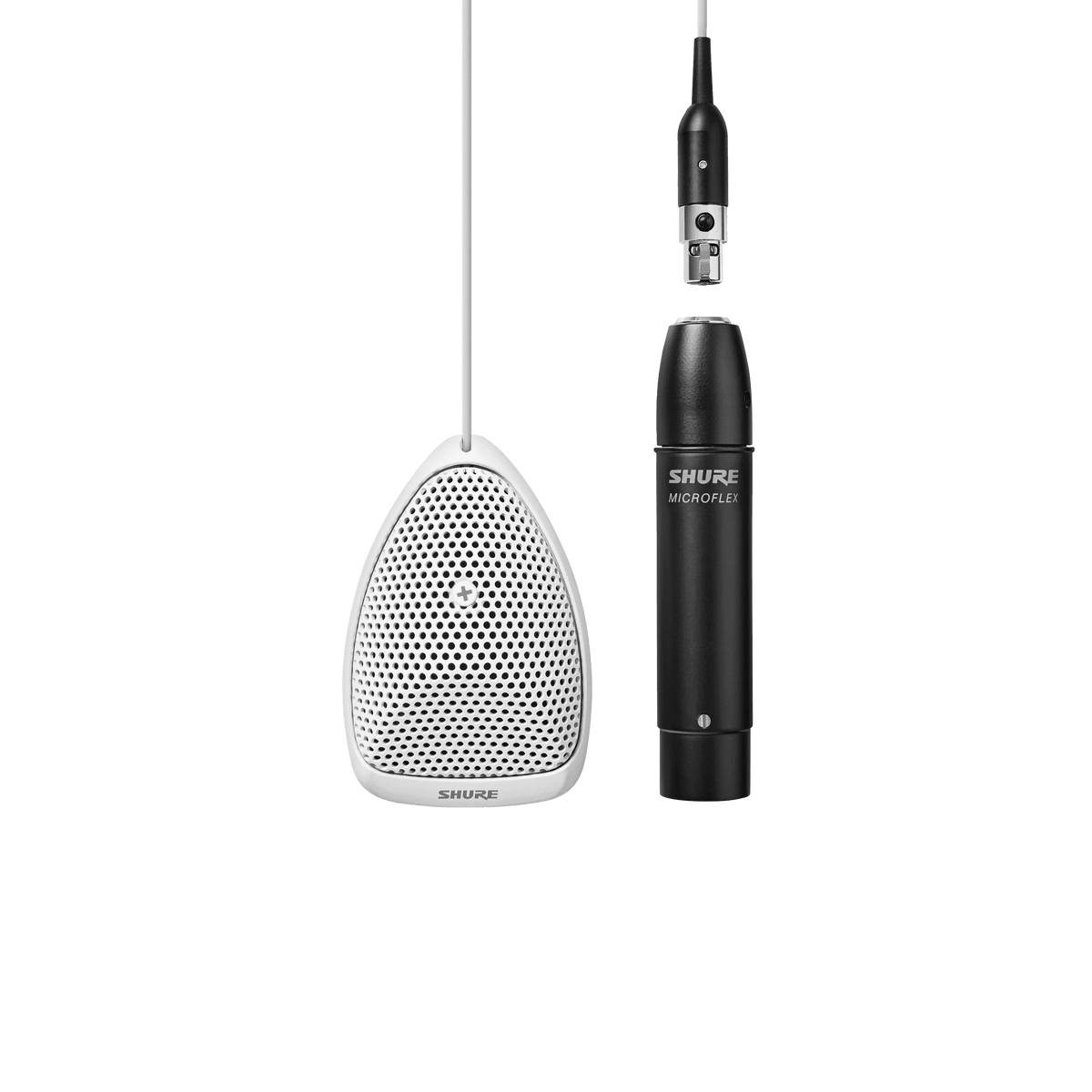 Shure MX391W-A/O Omnidirectional Miniature Boundary Microphone, White - front view