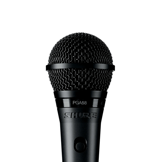 Shure PGA58-QTR Vocal Microphone, Cardioid, XLR-to-QTR Cable - front view