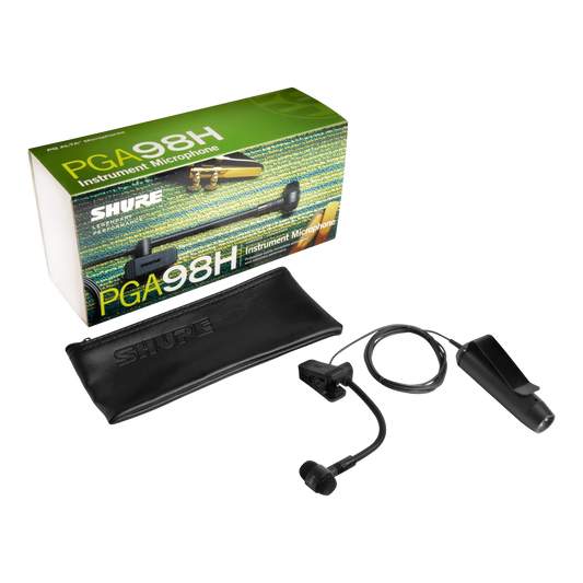 Shure PGA98H-XLR Cardioid Condenser Instrument Clip Microphone - front view