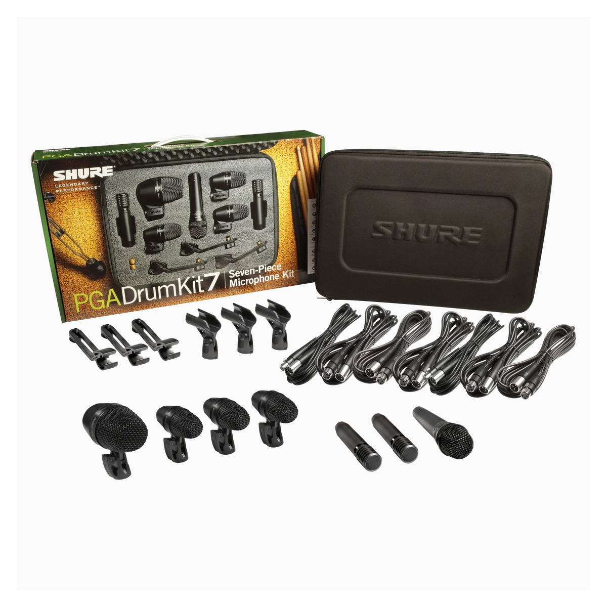 Shure PGADRUMKIT7 7-Piece PGA Drum Microphone Kit - front view