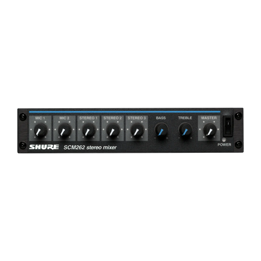 Shure SCM262 Stereo Microphone Mixer - front view