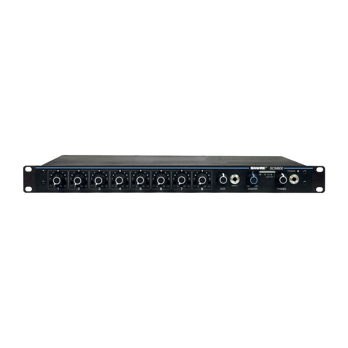 Shure SCM800 Eight Channel Microphone Mixer - front view