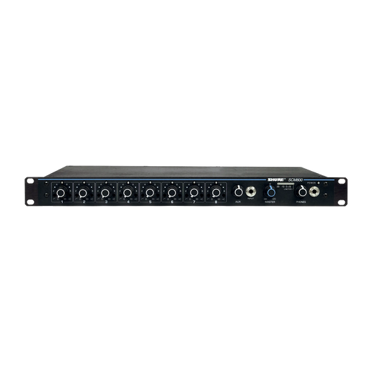 Shure SCM800 Eight Channel Microphone Mixer - front view