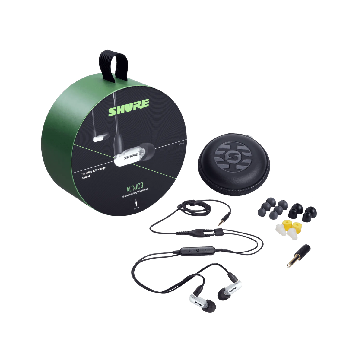 Shure SE31BAWUNI Sound Isolating Earphones, White - front view