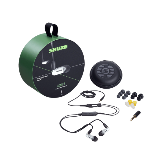 Shure SE31BAWUNI Sound Isolating Earphones, White - front view