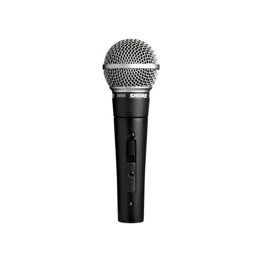 Shure SM58S Vocal Microphone, Cardioid, On/Off Switch, No Cable - front view