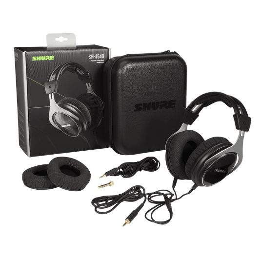 Shure SRH1540-BK Premium Closed-Back Headphones, Black - front view