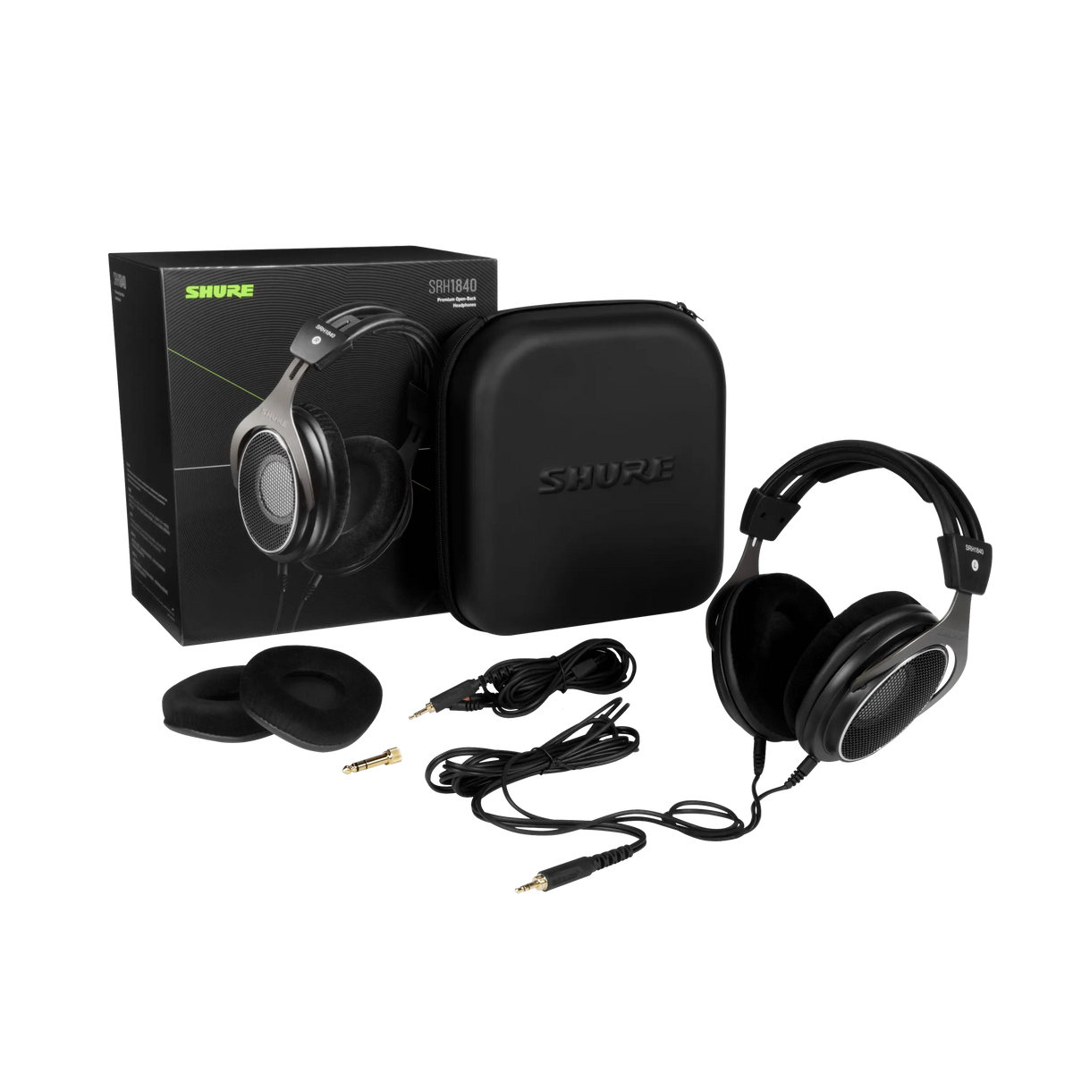 Shure SRH1840-BK Premium Open-Back Headphones, Black - front view