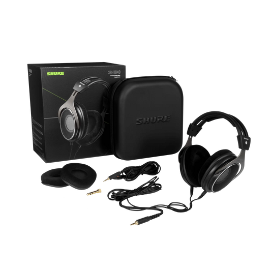 Shure SRH1840-BK Premium Open-Back Headphones, Black - front view