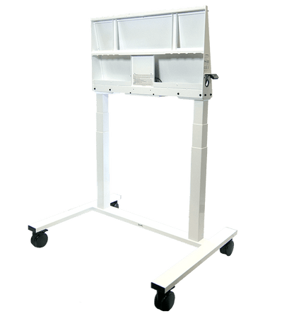 SMART FSE-400: Electric Height-Adjustable Mobile Stand - angled view