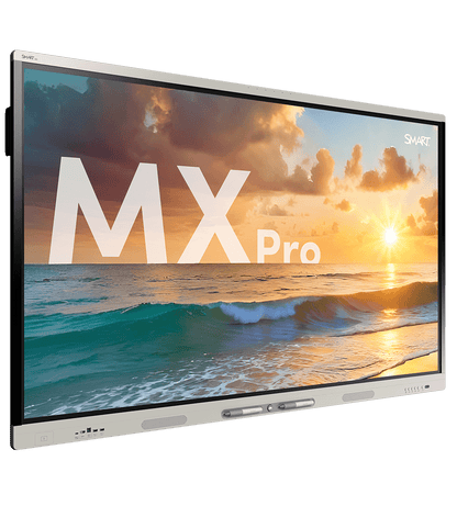 SMART MX065-V5 Pro: 65 Inch 4K UHD Interactive Display with iQ and SMART Meeting Pro - angled view