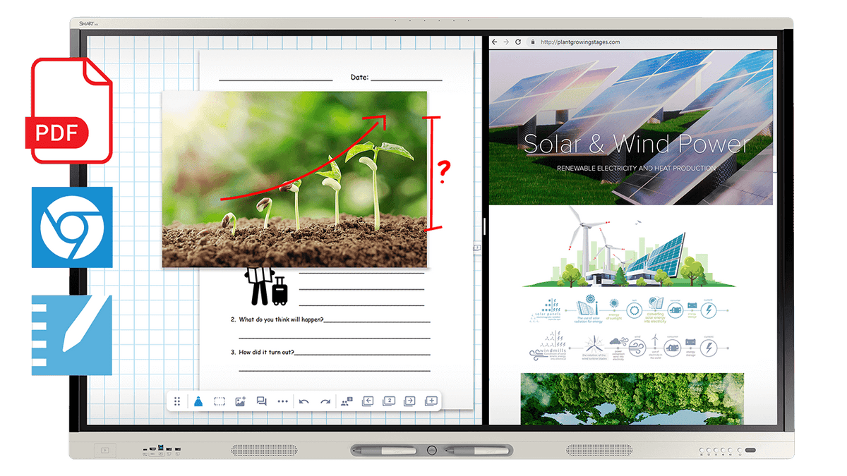 SMART MX075-V5: 75 Inch 4K UHD Interactive Display with iQ - front view