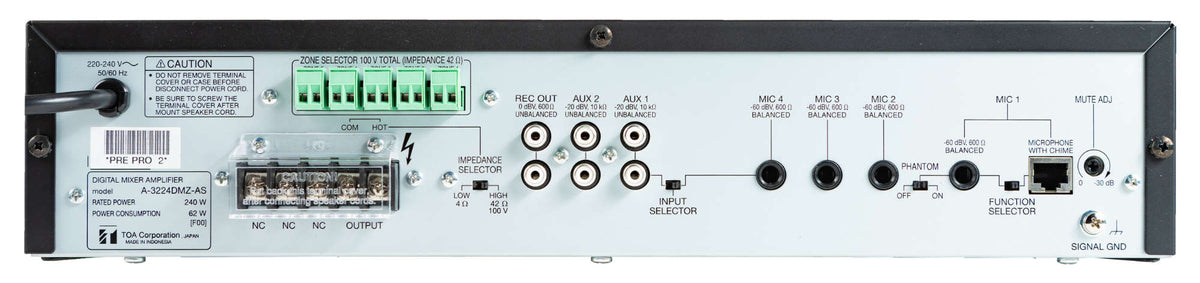 TOA A-3212DMZ-AS1 digital mixer amplifier with MP3 and zones - view 3