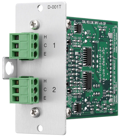 TOA D-001T dual mic / line input module with DSP - angled view