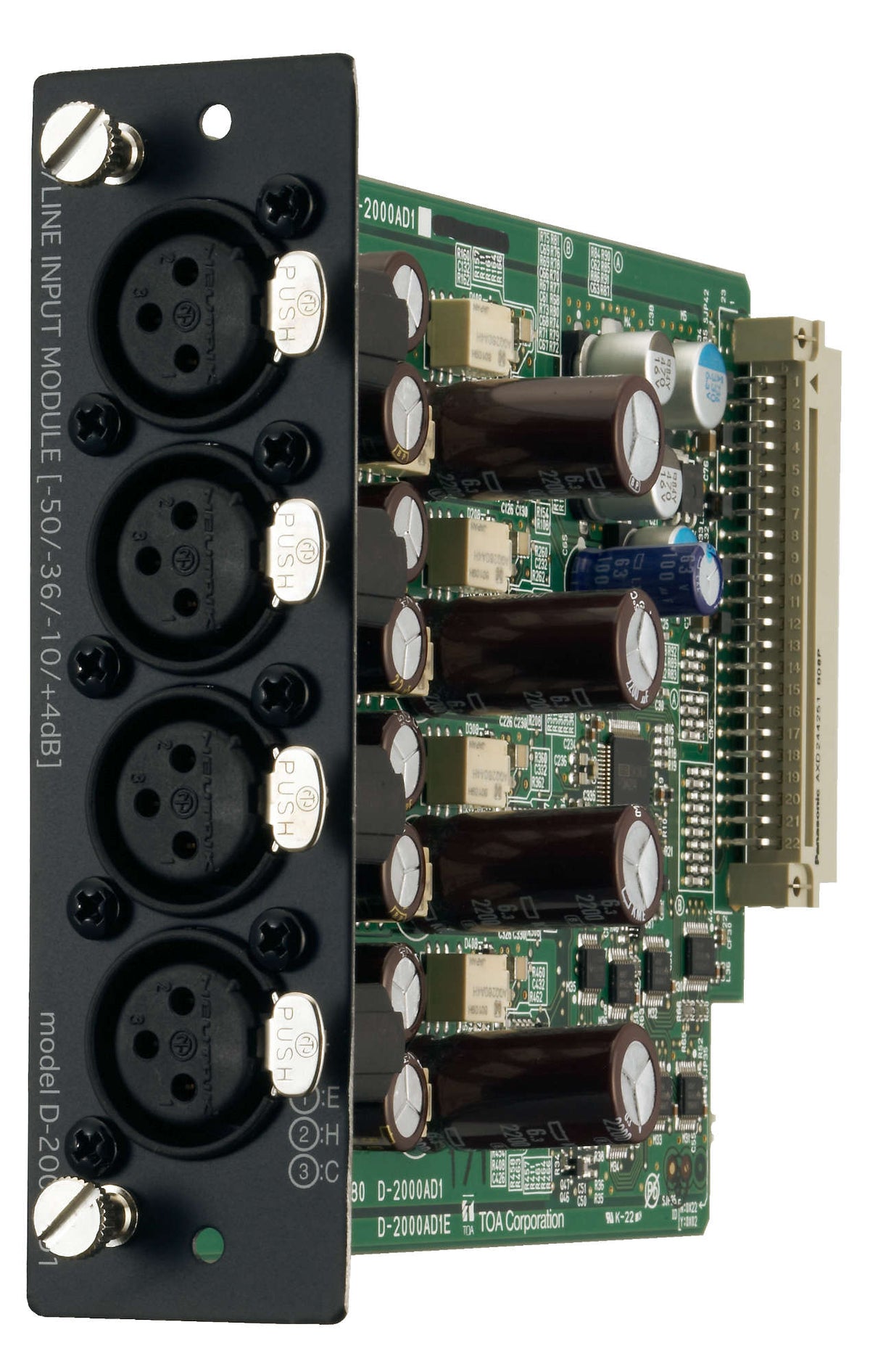 TOA D-2000AD1 mic/line input module (monaural type) - front view