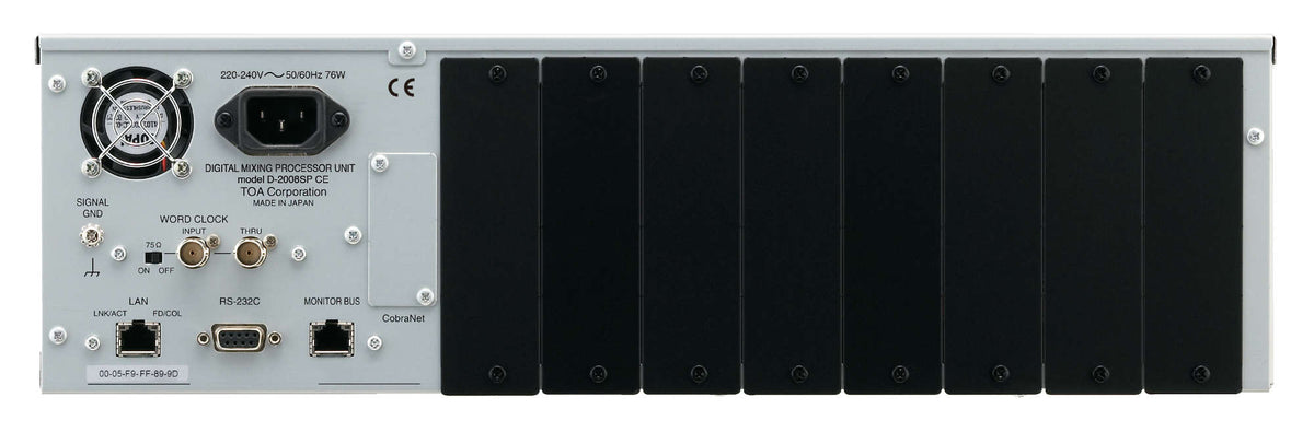 TOA D-2008SP digital mixing processor unit - rear view