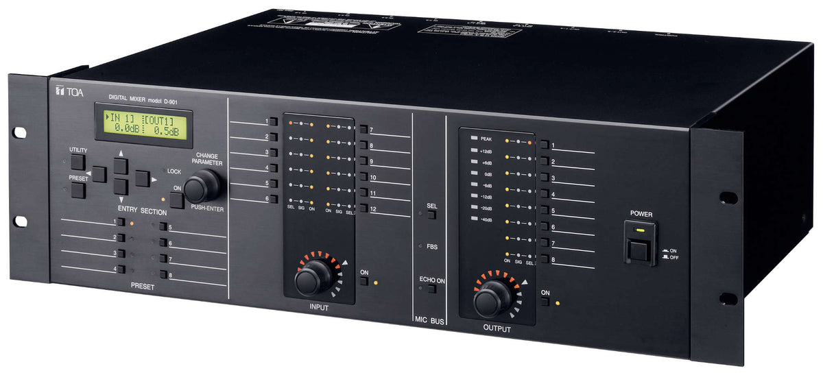 TOA D-901 digital mixer - angled view