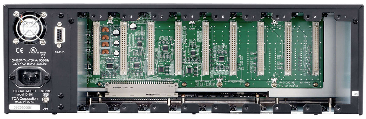 TOA D-901 digital mixer - rear view
