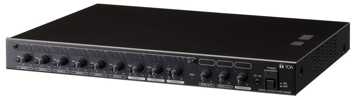 TOA M-633D digital stereo mixer - angled view