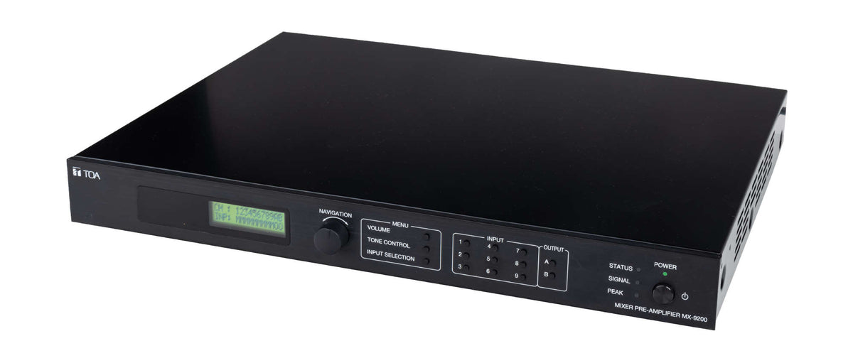 TOA MX-9200 mixer pre-amplifier - angled view
